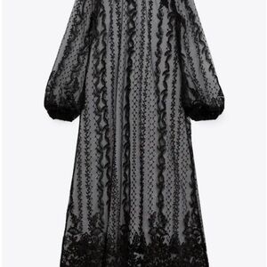 Zara Black Lace Long Sleeve Dress